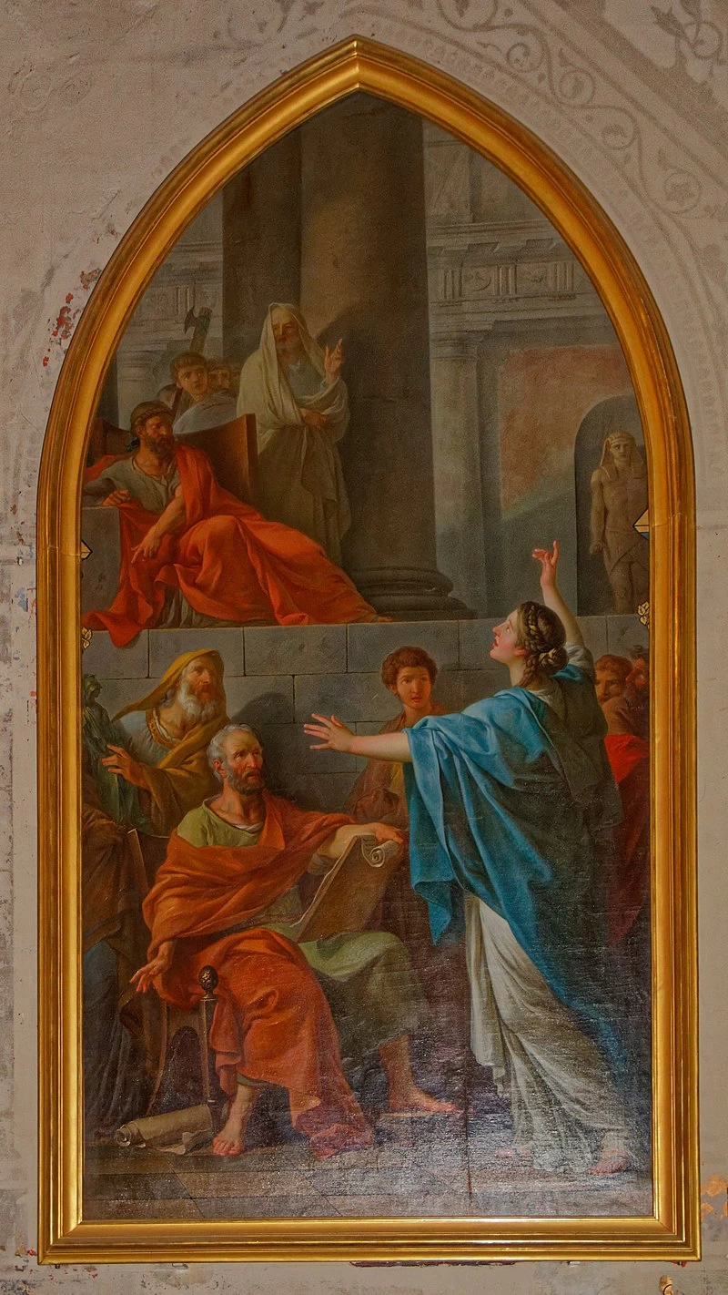 Senlis - Cattedrale di Notre Dame, Santa Caterina tra i filosofi di Alessandria